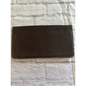 English Morocco Brown Leather Vintage Men's Wallet